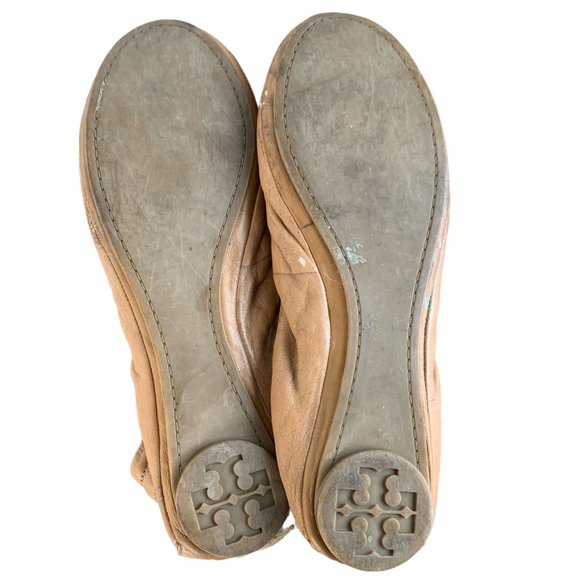 Tory Burch Women's Eddie Lamb Leather Ballet Flats in Royal Tan Size 6.5 - Picture 11 of 11
